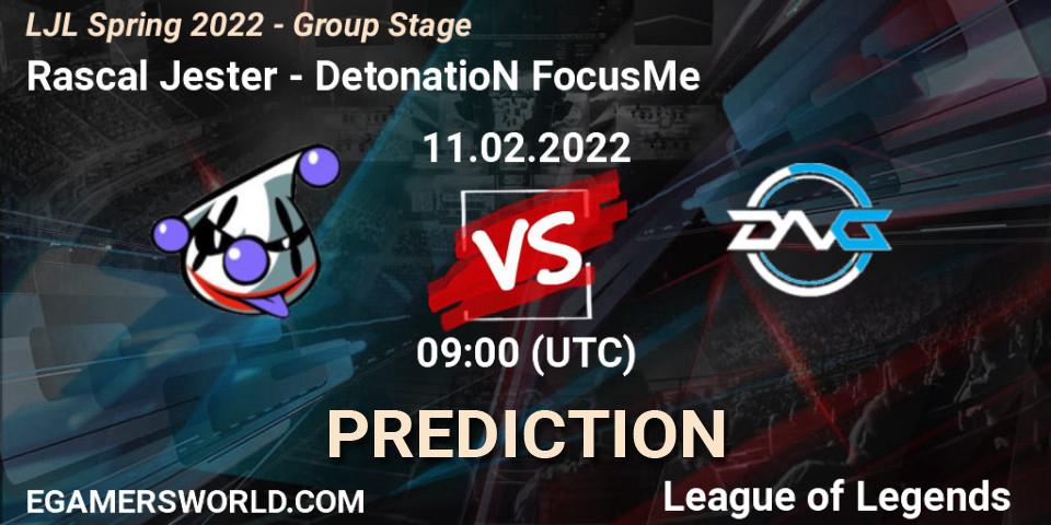 Rascal Jester vs DetonatioN FocusMe: Betting TIp, Match Prediction. 11.02.22. LoL, LJL Spring 2022 - Group Stage
