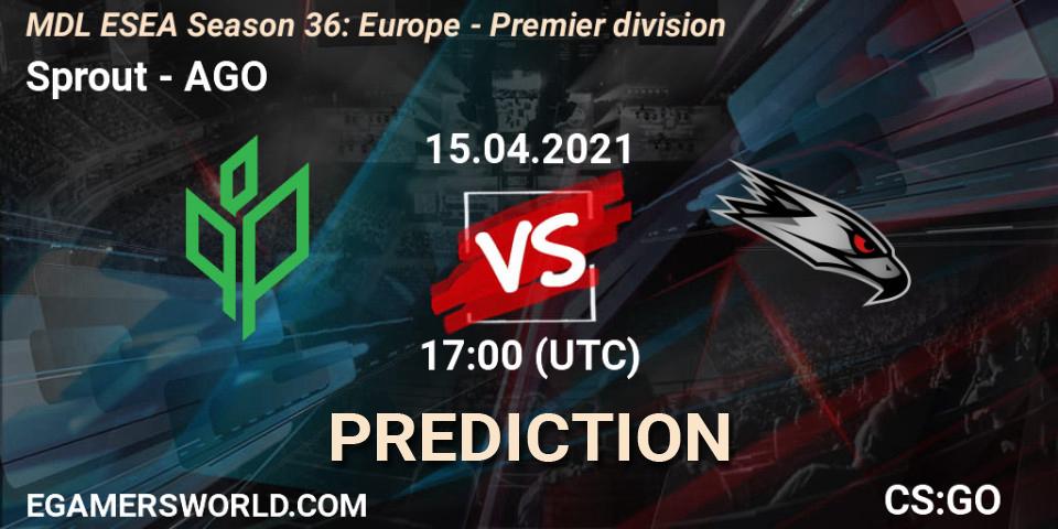 Sprout vs AGO: Betting TIp, Match Prediction. 15.04.21. CS2 (CS:GO), MDL ESEA Season 36: Europe - Premier division