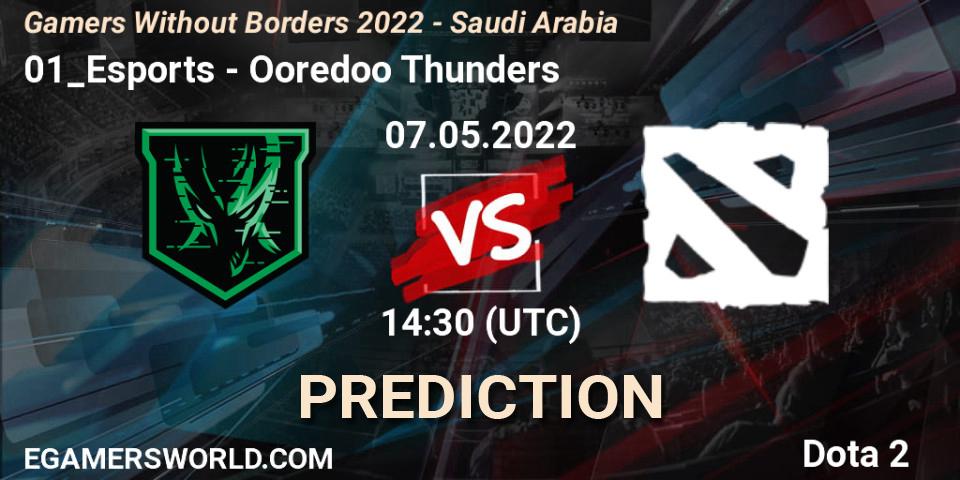 01_Esports vs Ooredoo Thunders: Betting TIp, Match Prediction. 07.05.2022 at 14:25. Dota 2, Gamers Without Borders 2022 - Saudi Arabia
