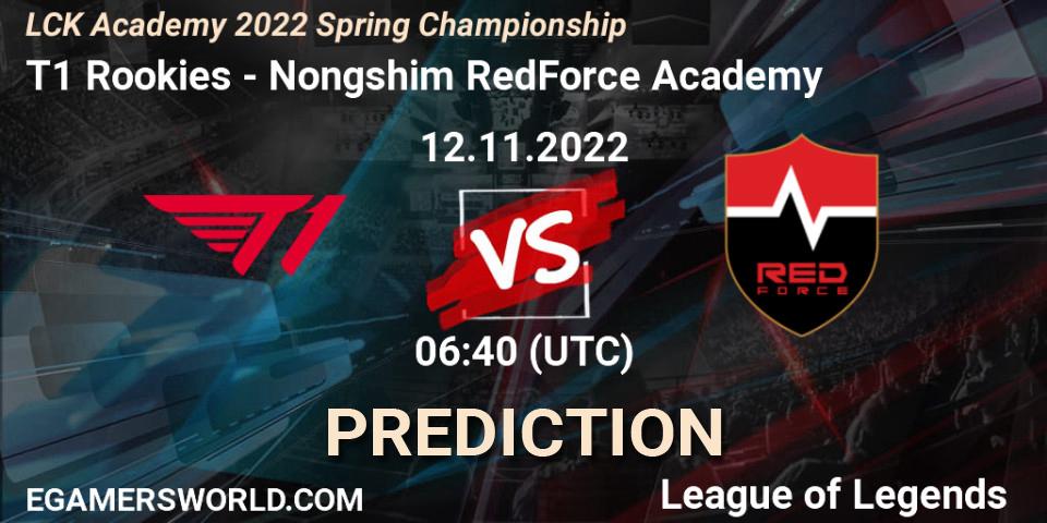 T1 Rookies vs Nongshim RedForce Academy: Betting TIp, Match Prediction. 12.11.2022 at 06:40. LoL, LCK Academy 2022 Spring Championship