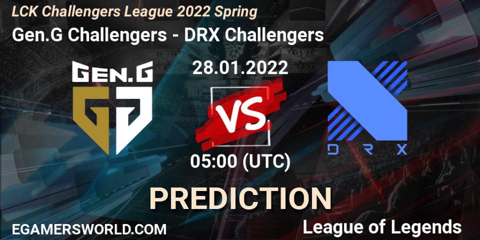 Gen.G Challengers vs DRX Challengers: Betting TIp, Match Prediction. 28.01.2022 at 05:00. LoL, LCK Challengers League 2022 Spring