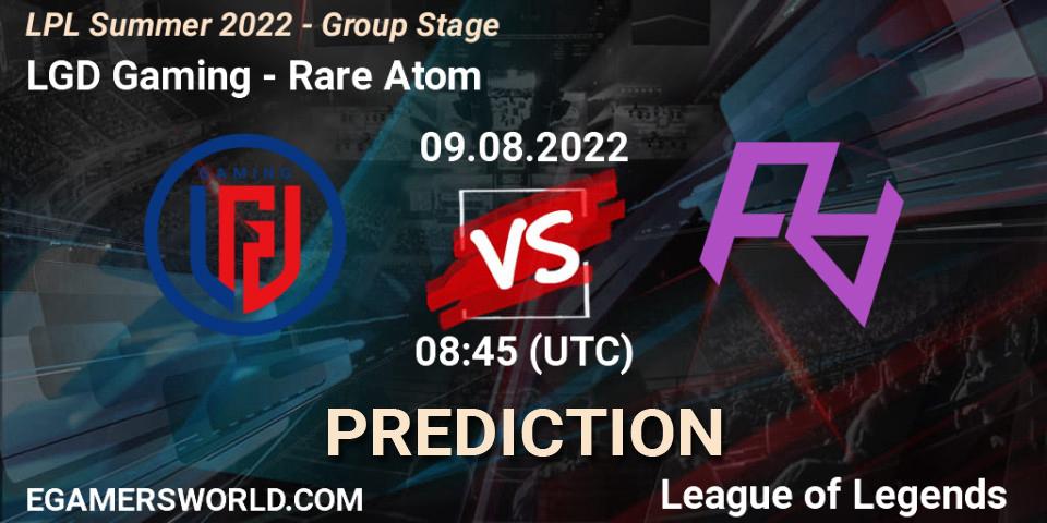 LGD Gaming vs Rare Atom: Betting TIp, Match Prediction. 09.08.22. LoL, LPL Summer 2022 - Group Stage