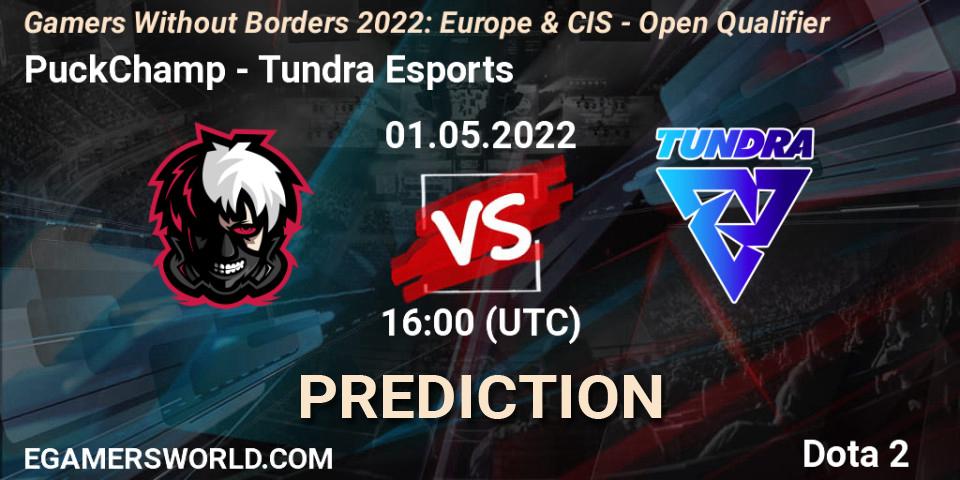 PuckChamp vs Tundra Esports: Betting TIp, Match Prediction. 01.05.2022 at 16:05. Dota 2, Gamers Without Borders 2022: Europe & CIS - Open Qualifier