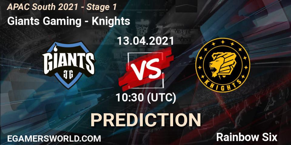 Giants Gaming vs Knights: Betting TIp, Match Prediction. 13.04.21. Rainbow Six, APAC South 2021 - Stage 1
