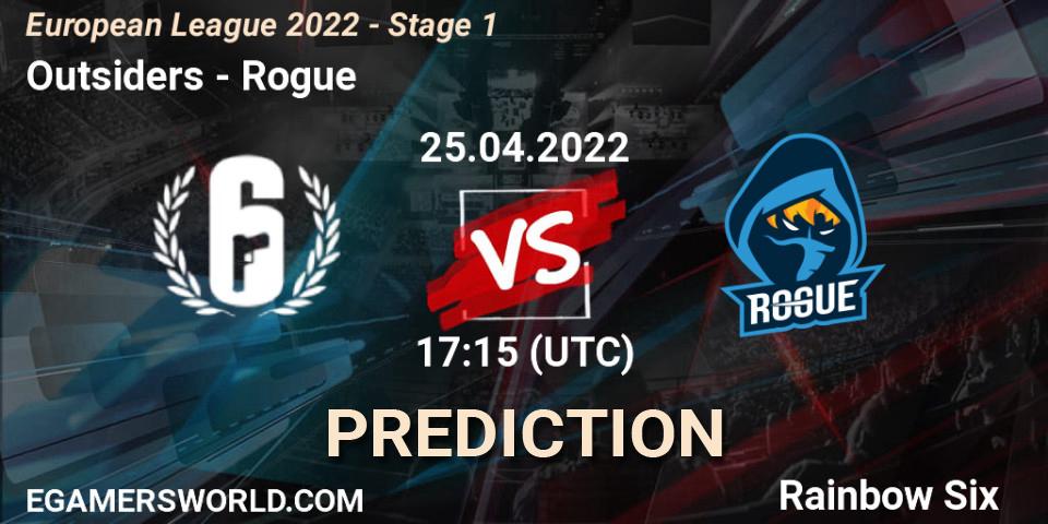 Outsiders vs Rogue: Betting TIp, Match Prediction. 25.04.22. Rainbow Six, European League 2022 - Stage 1