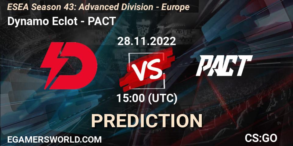 Dynamo Eclot vs PACT: Betting TIp, Match Prediction. 01.12.22. CS2 (CS:GO), ESEA Season 43: Advanced Division - Europe