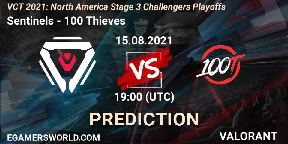 Sentinels vs 100 Thieves: Betting TIp, Match Prediction. 15.08.21. VALORANT, VCT 2021: North America Stage 3 Challengers Playoffs