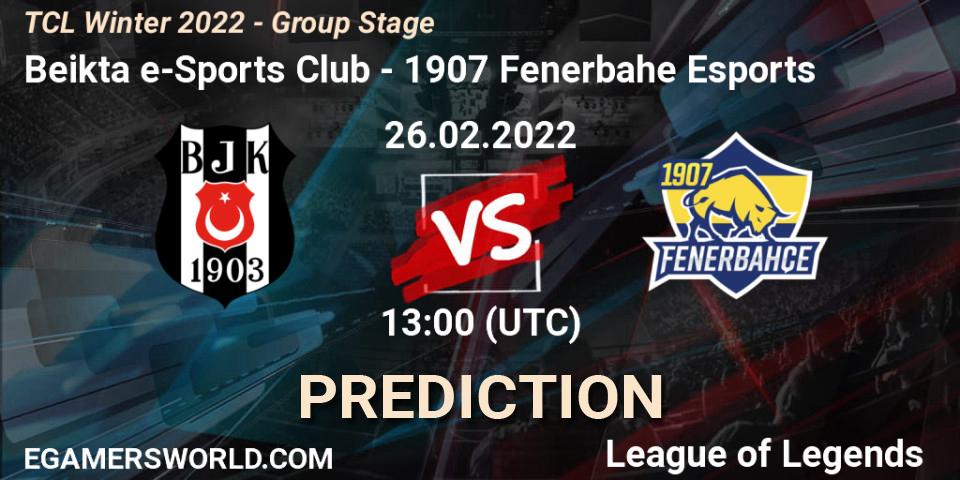 Beşiktaş e-Sports Club vs 1907 Fenerbahçe Esports: Betting TIp, Match Prediction. 26.02.22. LoL, TCL Winter 2022 - Group Stage