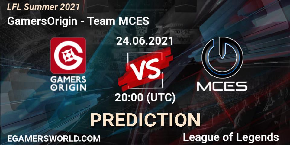 GamersOrigin vs Team MCES: Betting TIp, Match Prediction. 24.06.21. LoL, LFL Summer 2021