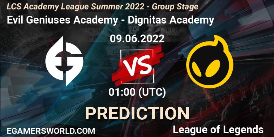 Evil Geniuses Academy vs Dignitas Academy: Betting TIp, Match Prediction. 09.06.22. LoL, LCS Academy League Summer 2022 - Group Stage