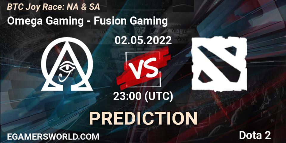 Omega Gaming vs Fusion Gaming: Betting TIp, Match Prediction. 07.05.2022 at 23:00. Dota 2, BTC Joy Race: NA & SA