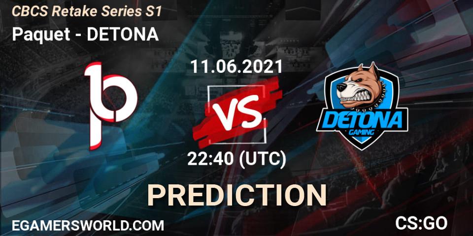 Paquetá vs DETONA: Betting TIp, Match Prediction. 11.06.2021 at 22:40. Counter-Strike (CS2), CBCS Retake Series S1