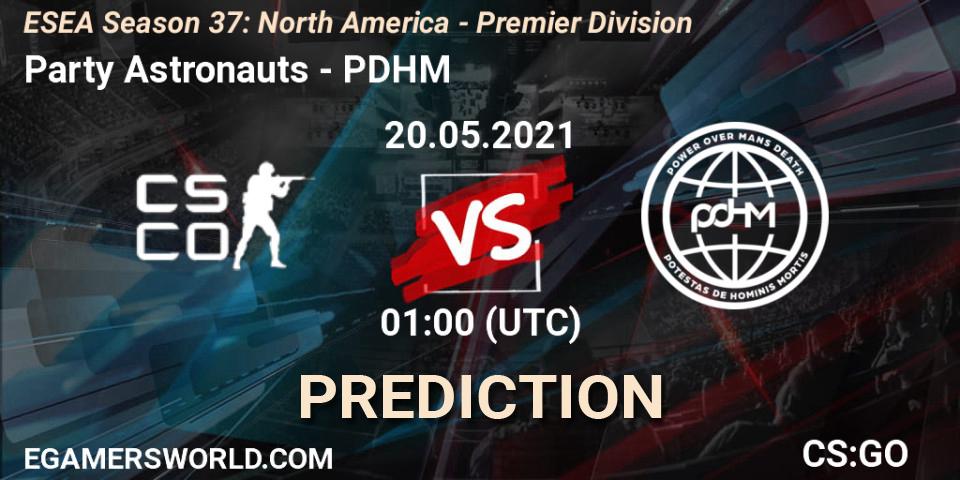 Party Astronauts vs PDHM: Betting TIp, Match Prediction. 20.05.21. CS2 (CS:GO), ESEA Season 37: North America - Premier Division