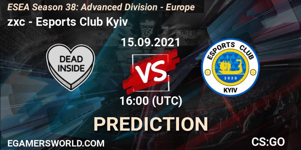 zxc vs Esports Club Kyiv: Betting TIp, Match Prediction. 15.09.2021 at 16:00. Counter-Strike (CS2), ESEA Season 38: Advanced Division - Europe