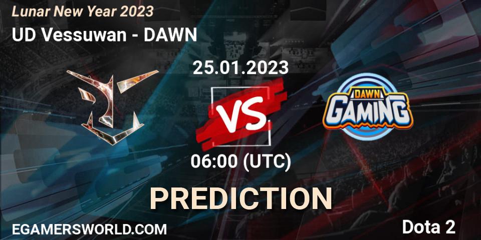 UD Vessuwan vs DAWN: Betting TIp, Match Prediction. 25.01.23. Dota 2, Lunar New Year 2023