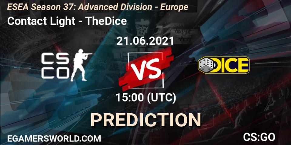 Contact Light vs TheDice: Betting TIp, Match Prediction. 21.06.21. CS2 (CS:GO), ESEA Season 37: Advanced Division - Europe
