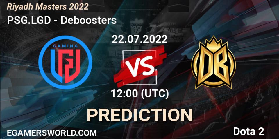 PSG.LGD vs Deboosters: Betting TIp, Match Prediction. 22.07.2022 at 12:00. Dota 2, Riyadh Masters 2022