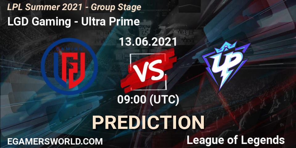 LGD Gaming vs Ultra Prime: Betting TIp, Match Prediction. 13.06.2021 at 09:00. LoL, LPL Summer 2021 - Group Stage