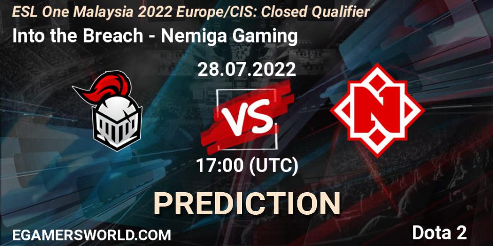 Into the Breach vs Nemiga Gaming: Betting TIp, Match Prediction. 28.07.22. Dota 2, ESL One Malaysia 2022 Europe/CIS: Closed Qualifier