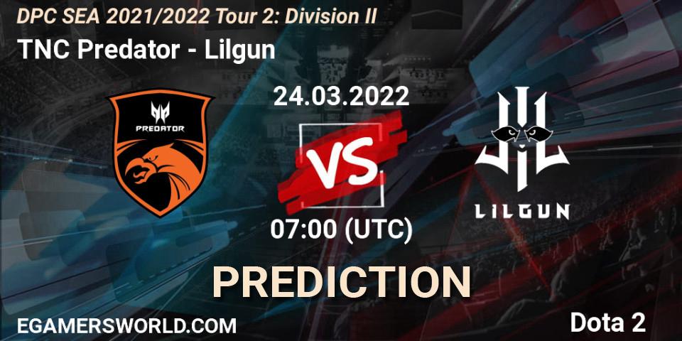 TNC Predator vs Lilgun: Betting TIp, Match Prediction. 24.03.22. Dota 2, DPC 2021/2022 Tour 2: SEA Division II (Lower)