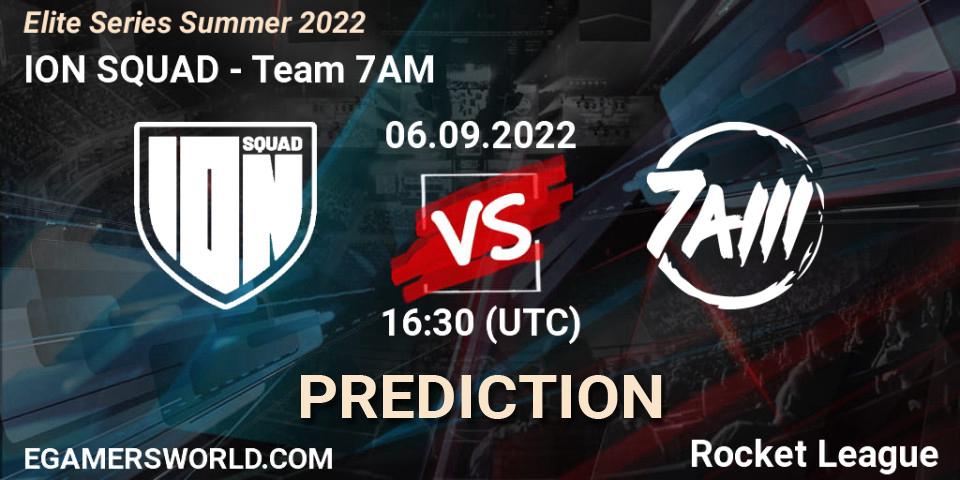 ION SQUAD vs Team 7AM: Betting TIp, Match Prediction. 06.09.2022 at 16:30. Rocket League, Elite Series Summer 2022