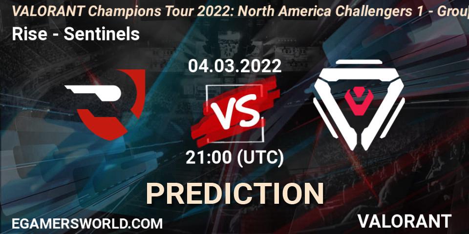 Rise vs Sentinels: Betting TIp, Match Prediction. 04.03.2022 at 21:15. VALORANT, VCT 2022: North America Challengers 1 - Group Stage