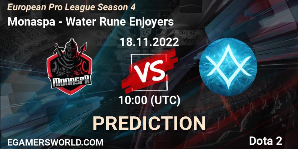 Monaspa vs Water Rune Enjoyers: Betting TIp, Match Prediction. 18.11.22. Dota 2, European Pro League Season 4