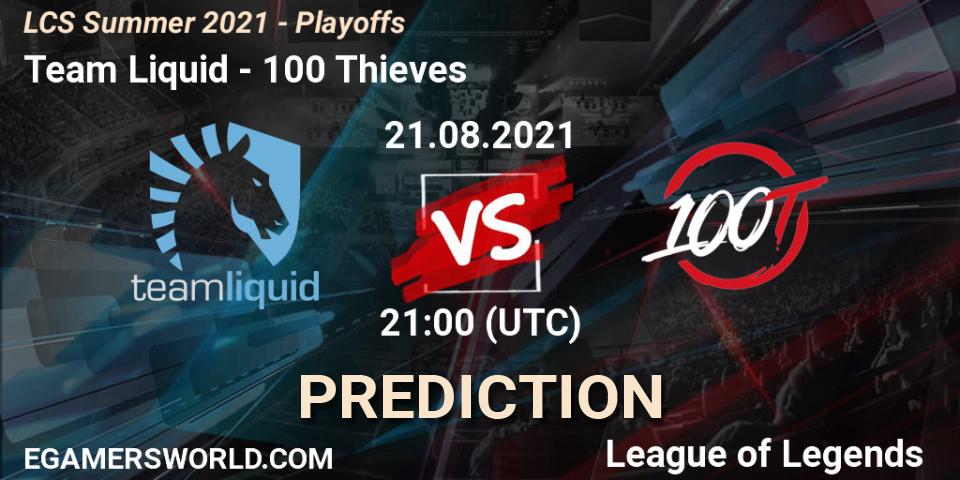 Team Liquid vs 100 Thieves: Betting TIp, Match Prediction. 21.08.21. LoL, LCS Summer 2021 - Playoffs