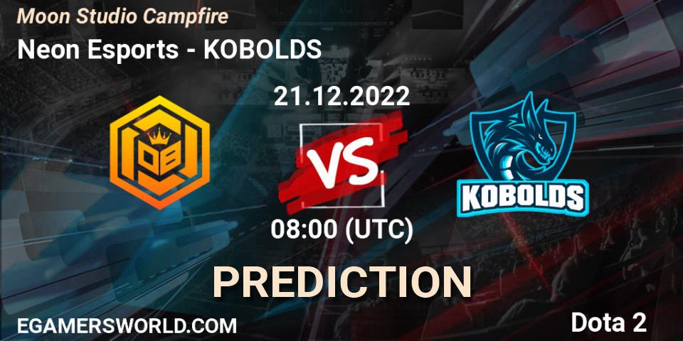 Neon Esports vs KOBOLDS: Betting TIp, Match Prediction. 21.12.2022 at 08:21. Dota 2, Moon Studio Campfire