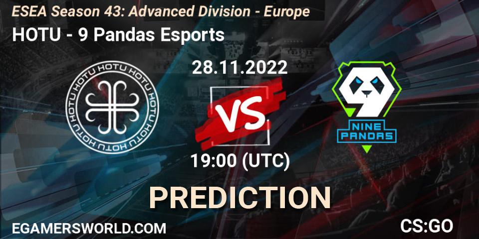 HOTU vs 9 Pandas Esports: Betting TIp, Match Prediction. 28.11.22. CS2 (CS:GO), ESEA Season 43: Advanced Division - Europe