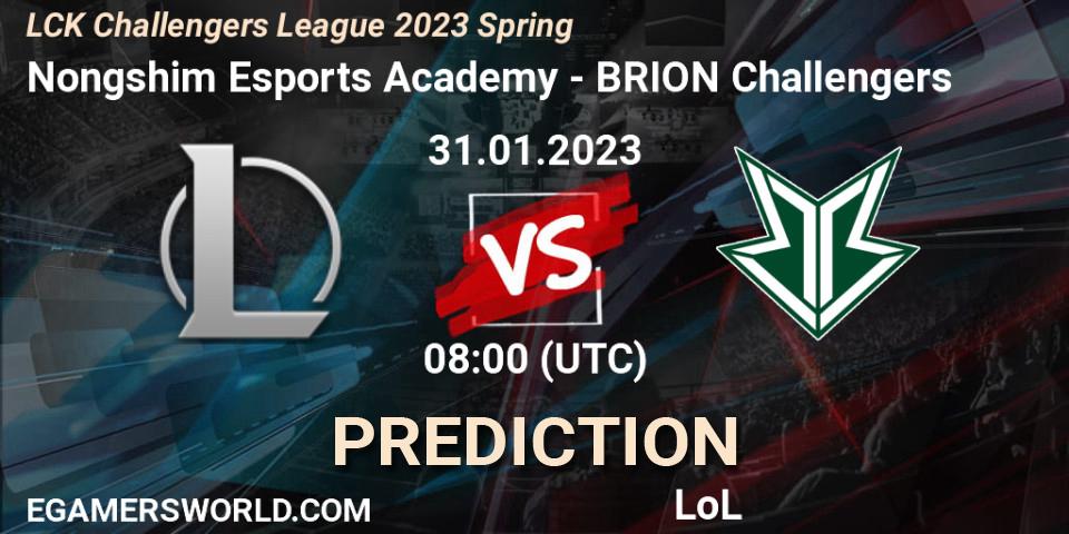 Nongshim Esports Academy vs Brion Esports Challengers: Betting TIp, Match Prediction. 31.01.23. LoL, LCK Challengers League 2023 Spring