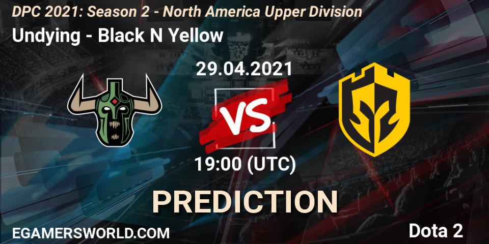 Undying vs Black N Yellow: Betting TIp, Match Prediction. 29.04.2021 at 19:07. Dota 2, DPC 2021: Season 2 - North America Upper Division 