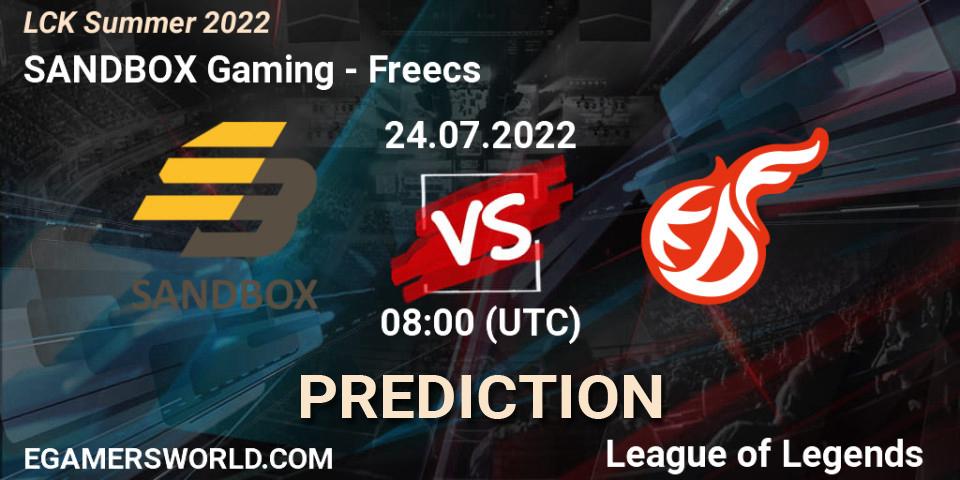 SANDBOX Gaming vs Freecs: Betting TIp, Match Prediction. 24.07.22. LoL, LCK Summer 2022