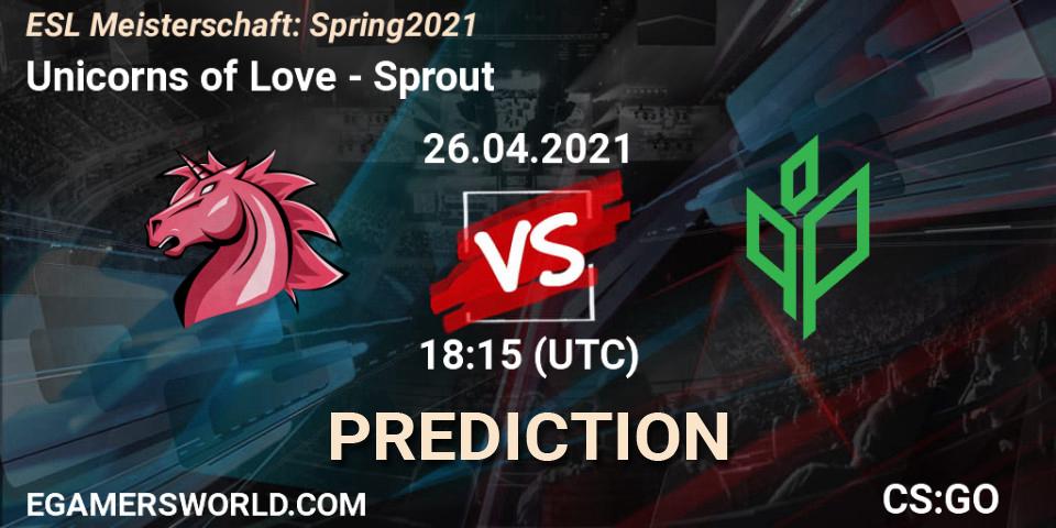 Unicorns of Love vs Sprout: Betting TIp, Match Prediction. 26.04.21. CS2 (CS:GO), ESL Meisterschaft: Spring 2021