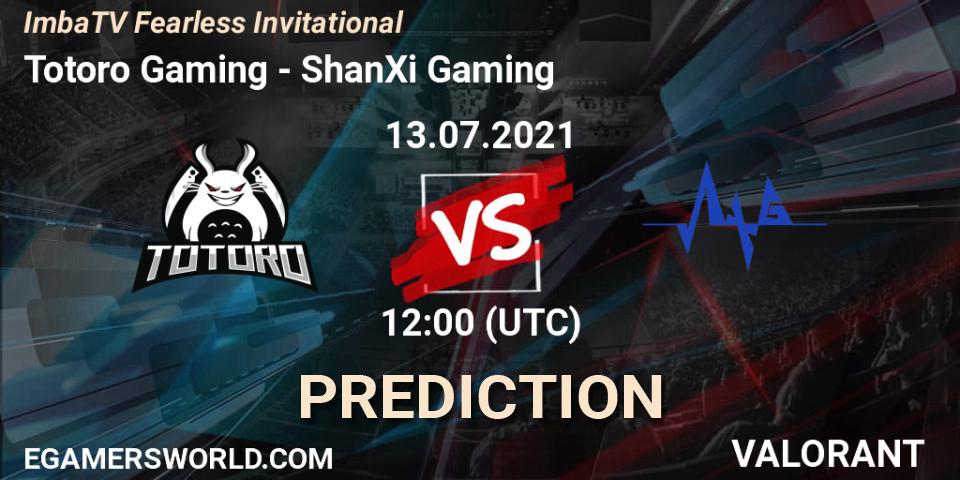 Totoro Gaming vs ShanXi Gaming: Betting TIp, Match Prediction. 13.07.2021 at 12:00. VALORANT, ImbaTV Fearless Invitational