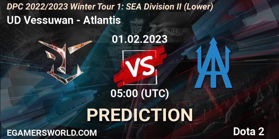 UD Vessuwan vs Atlantis: Betting TIp, Match Prediction. 01.02.23. Dota 2, DPC 2022/2023 Winter Tour 1: SEA Division II (Lower)