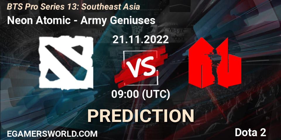 Neon Atomic vs Army Geniuses: Betting TIp, Match Prediction. 21.11.22. Dota 2, BTS Pro Series 13: Southeast Asia