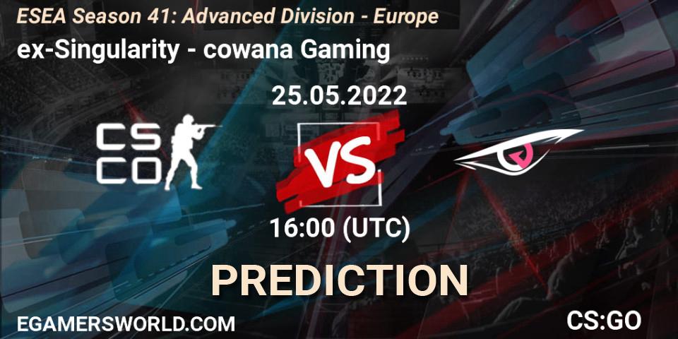 ex-Singularity vs cowana Gaming: Betting TIp, Match Prediction. 25.05.22. CS2 (CS:GO), ESEA Season 41: Advanced Division - Europe