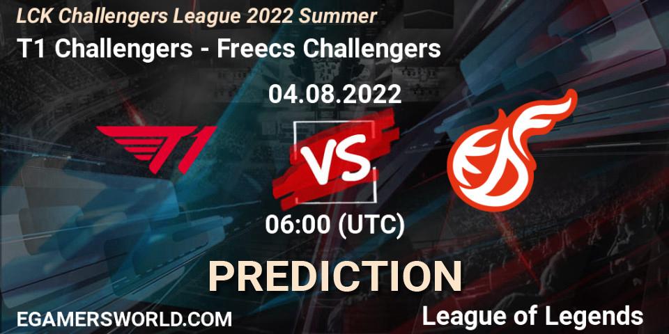 T1 Challengers vs Freecs Challengers: Betting TIp, Match Prediction. 04.08.2022 at 06:00. LoL, LCK Challengers League 2022 Summer