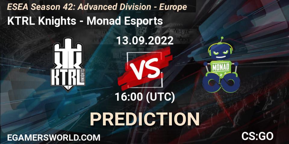 KTRL Knights vs Monad Esports: Betting TIp, Match Prediction. 13.09.22. CS2 (CS:GO), ESEA Season 42: Advanced Division - Europe