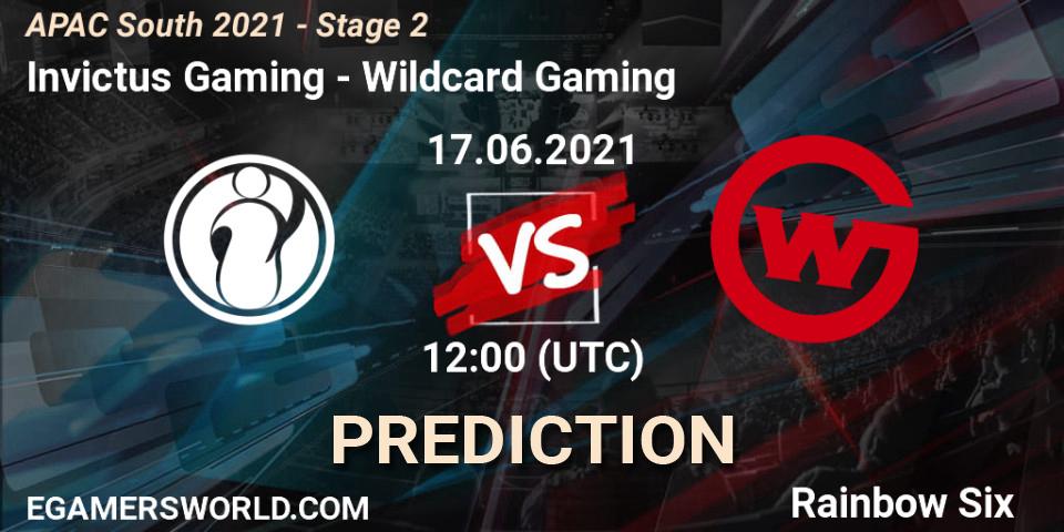 Invictus Gaming vs Wildcard Gaming: Betting TIp, Match Prediction. 17.06.2021 at 12:00. Rainbow Six, APAC South 2021 - Stage 2