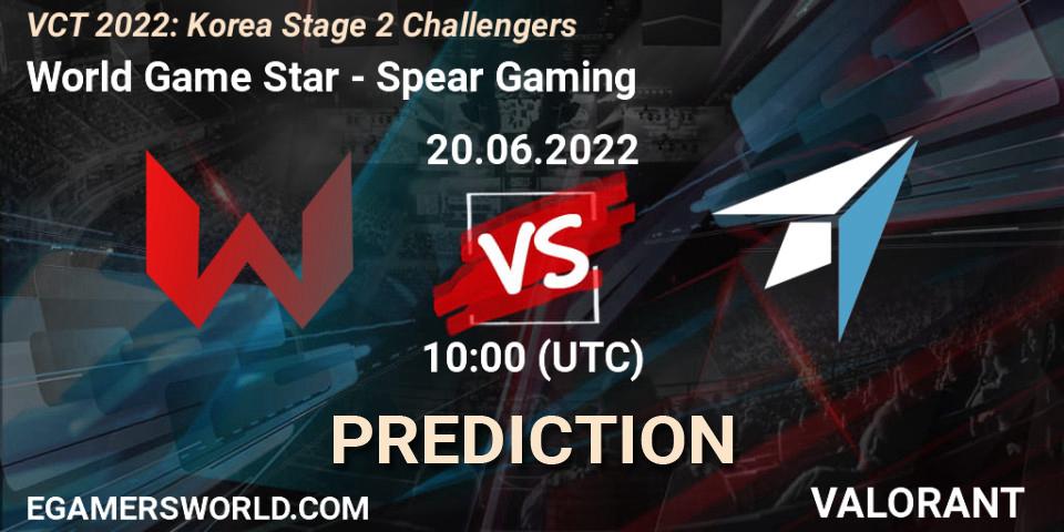 World Game Star vs Spear Gaming: Betting TIp, Match Prediction. 20.06.22. VALORANT, VCT 2022: Korea Stage 2 Challengers