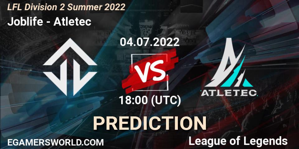 Joblife vs Atletec: Betting TIp, Match Prediction. 04.07.2022 at 18:00. LoL, LFL Division 2 Summer 2022