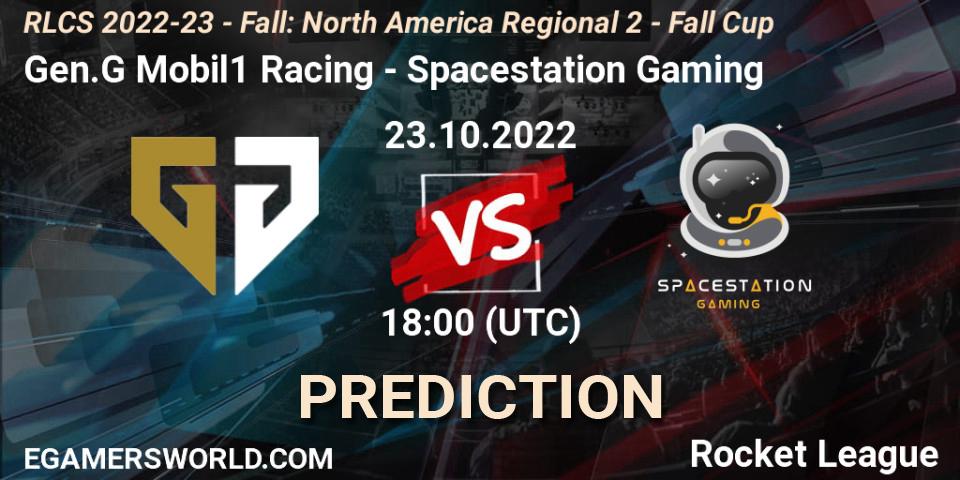 Gen.G Mobil1 Racing vs Spacestation Gaming: Betting TIp, Match Prediction. 23.10.22. Rocket League, RLCS 2022-23 - Fall: North America Regional 2 - Fall Cup