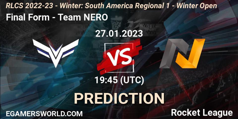 Final Form vs Team NERO: Betting TIp, Match Prediction. 27.01.23. Rocket League, RLCS 2022-23 - Winter: South America Regional 1 - Winter Open