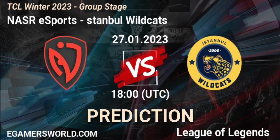 NASR eSports vs İstanbul Wildcats: Betting TIp, Match Prediction. 27.01.2023 at 18:00. LoL, TCL Winter 2023 - Group Stage
