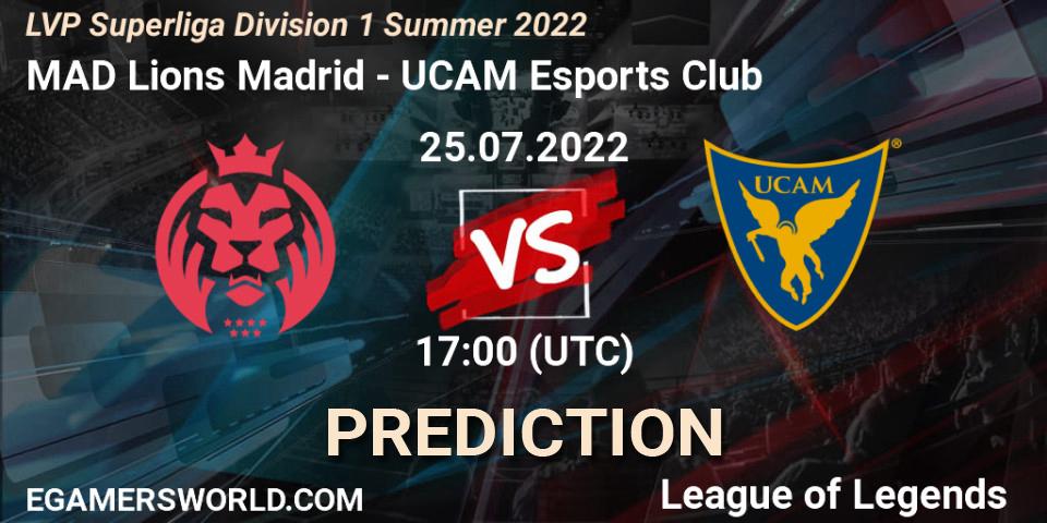 MAD Lions Madrid vs UCAM Esports Club: Betting TIp, Match Prediction. 25.07.22. LoL, LVP Superliga Division 1 Summer 2022