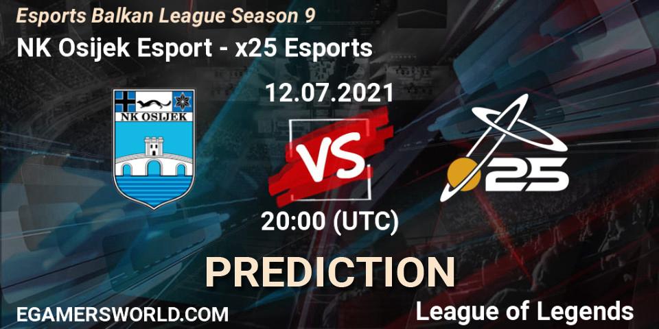 NK Osijek Esport vs x25 Esports: Betting TIp, Match Prediction. 12.07.21. LoL, Esports Balkan League Season 9