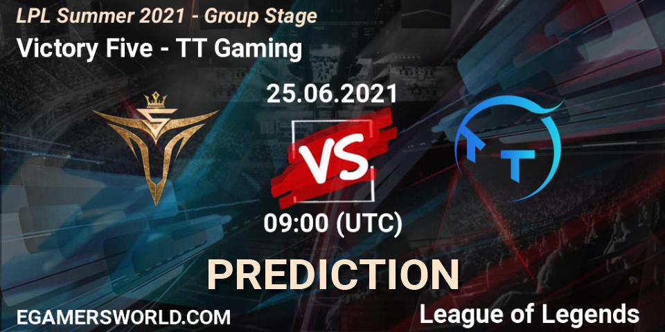 Victory Five vs TT Gaming: Betting TIp, Match Prediction. 25.06.21. LoL, LPL Summer 2021 - Group Stage