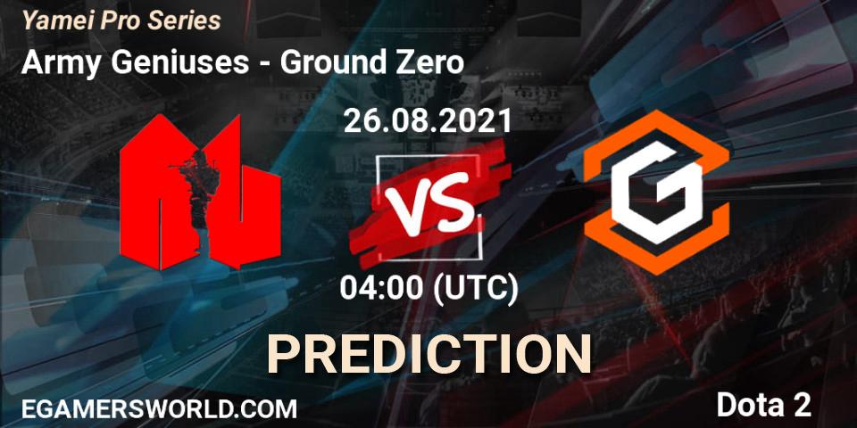 Army Geniuses vs Ground Zero: Betting TIp, Match Prediction. 26.08.2021 at 04:07. Dota 2, Yamei Pro Series